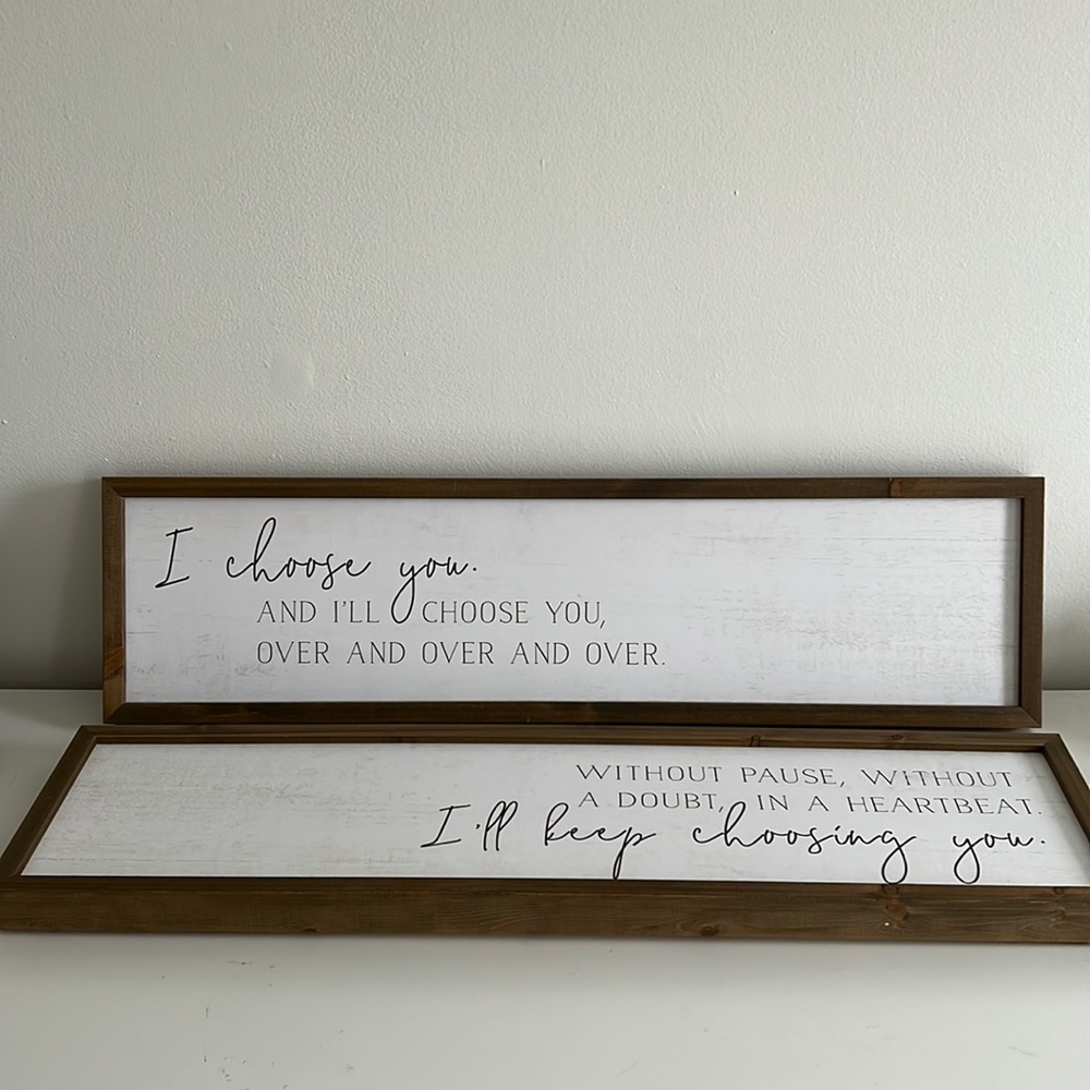 Two signs, love and marriage